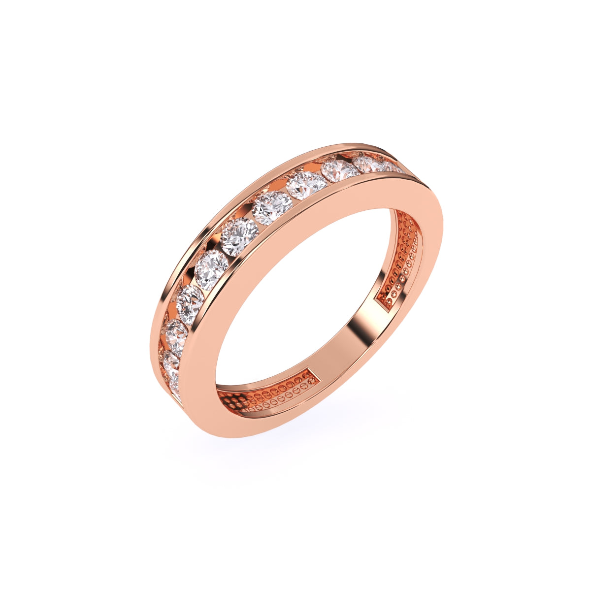Round Lab Grown Diamond Channel Set Band